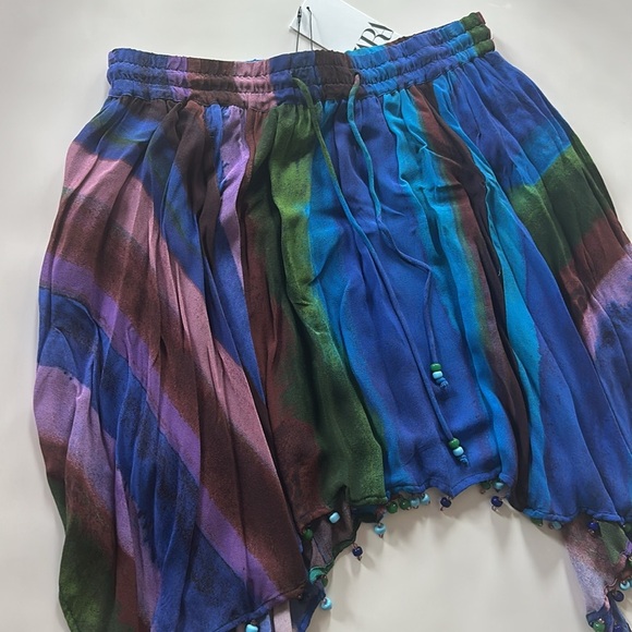 Colorful Striped Skirt with Beaded Hem - Picture 4 of 13